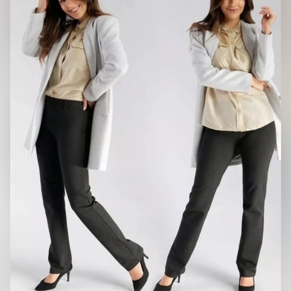 NEVER WORN Betabrand Medium Classic Charcoal Gray Dress Pant Yoga Pant W0076-YP